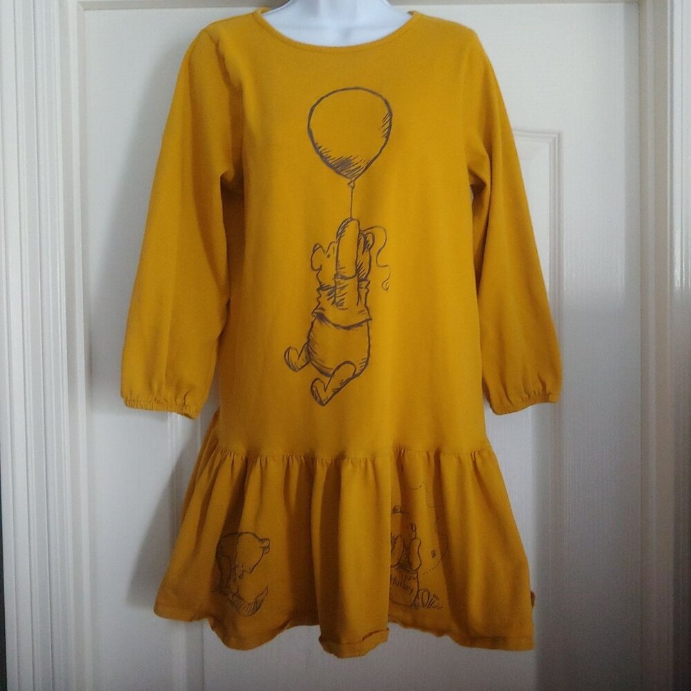 Disney Winnie The Pooh and Friends Honey Gold Drop Waist Fun Cute Dress